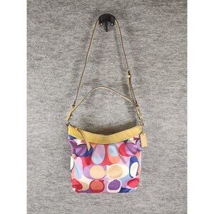 Coach A1069-F13800 Multi Color Monogram Canvas and Patent Leather 3 x 10.5 x10